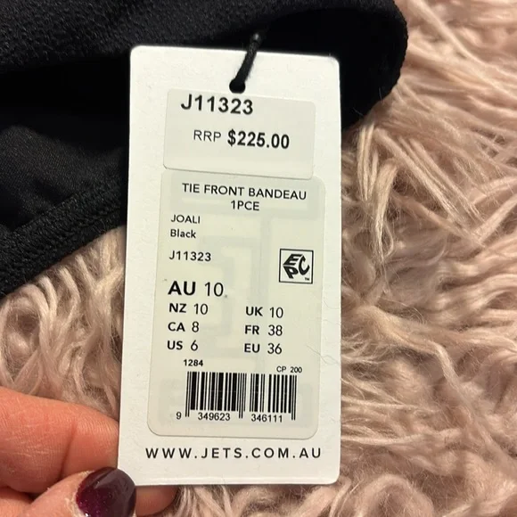 NWT Anthropologie-JETS Australia Joali Tie Front Bandeau One Piece Swims… - Picture 6 of 16